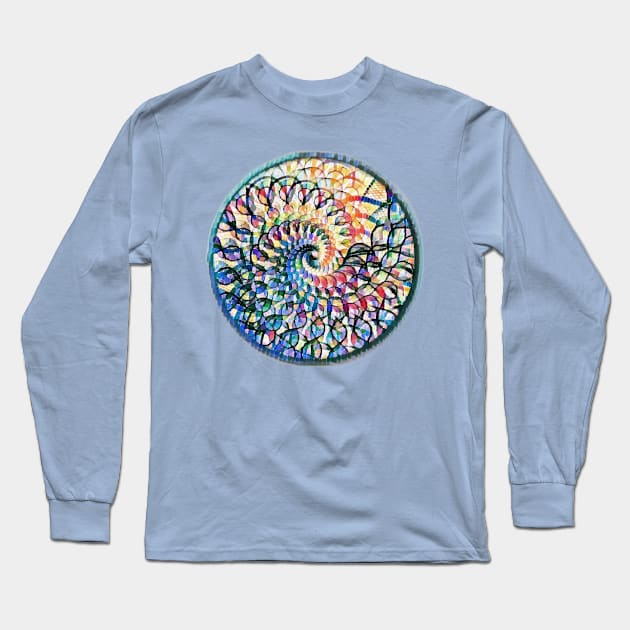 Spiral Color Wheel Long Sleeve T-Shirt by FTLOG